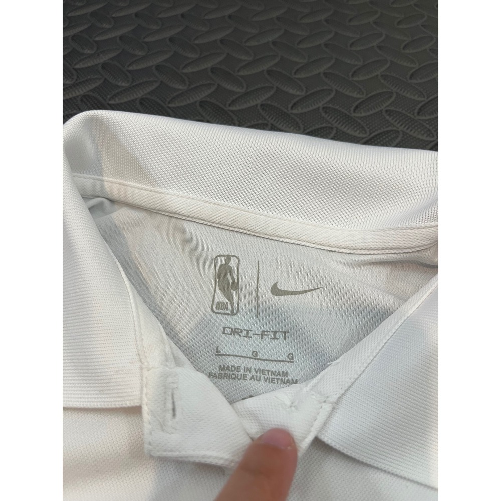 Nike Polo Shirt Womens L White Los Angeles Lakers NBA Dri-Fit Short Sleeve - Picture 3 of 9